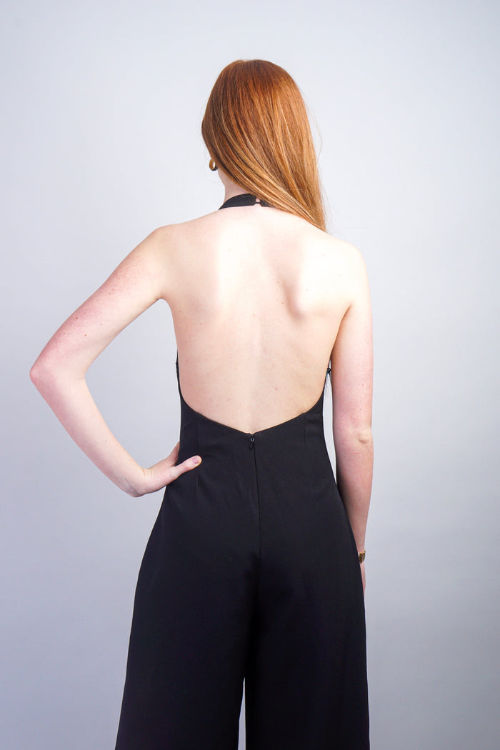 Private Label JUMPSUITS Classic Open Back Halter Jumpsuit