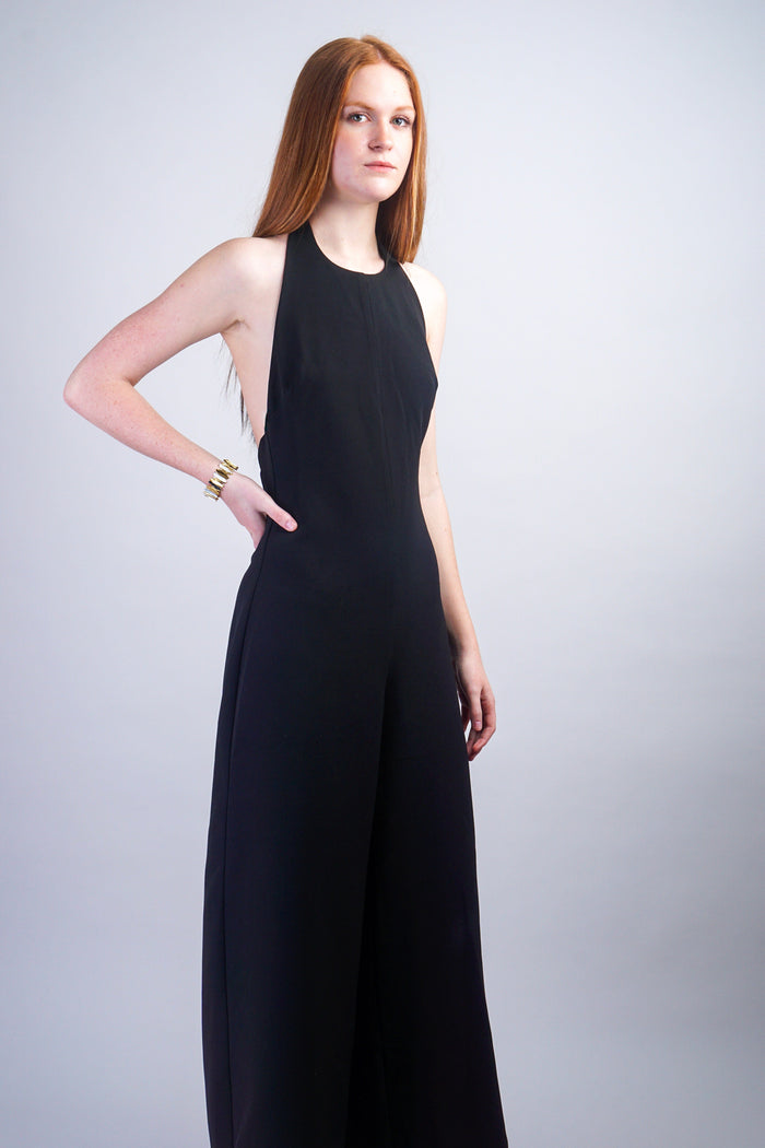 Private Label JUMPSUITS Classic Open Back Halter Jumpsuit