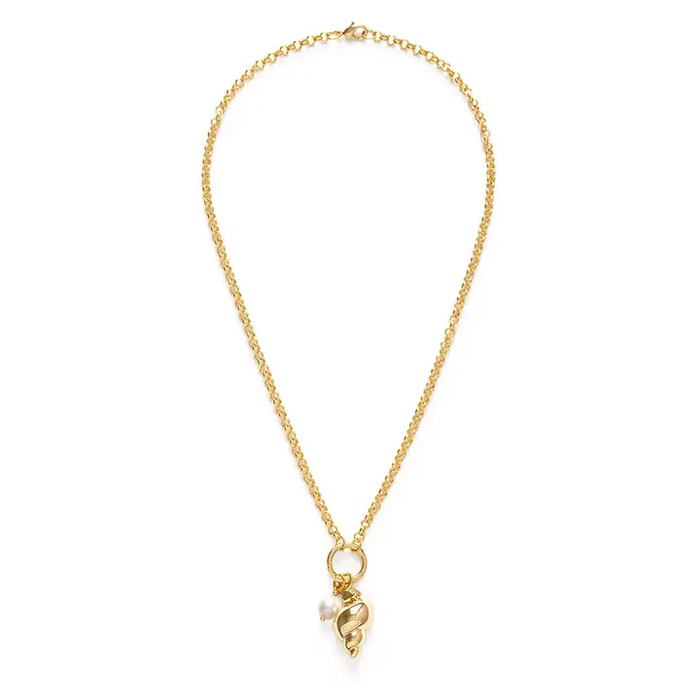 Conch Shell and Pearl Statement Necklace
