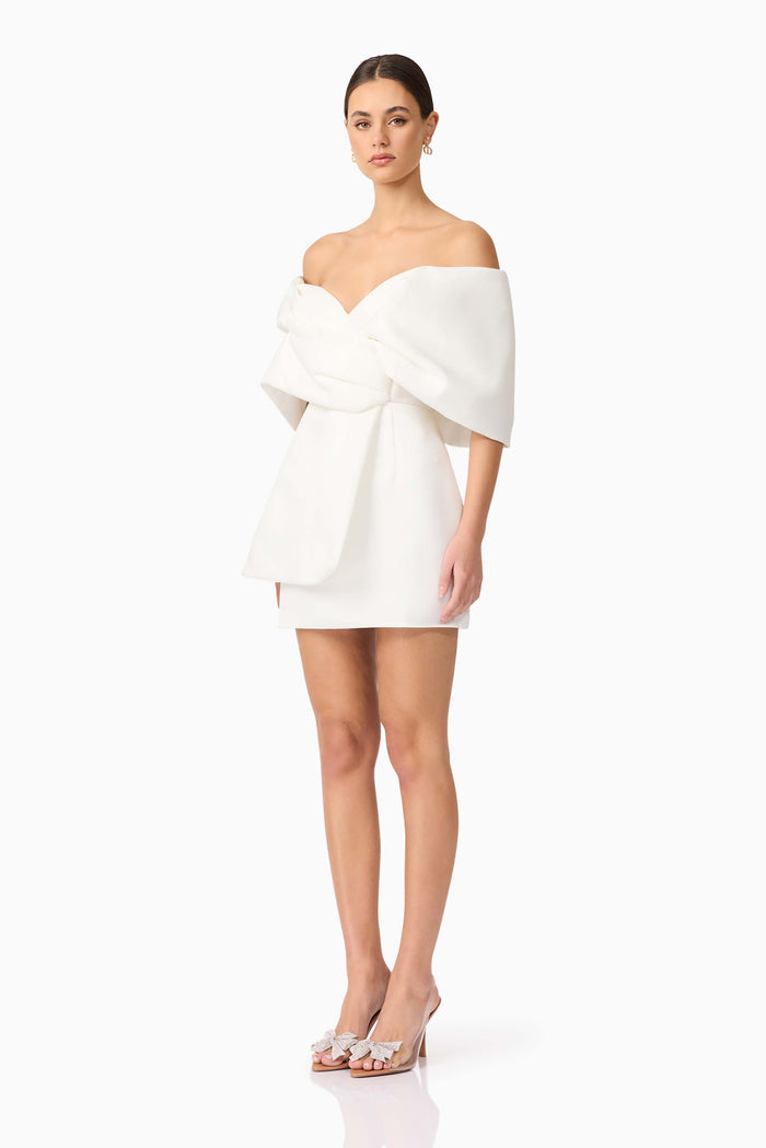Dandelione Off the Shoulder Mini Dress Ivory - Dress - Elliatt
