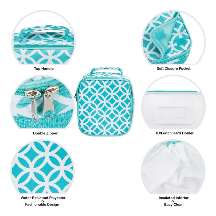 Diamond Pattern Backpack & Lunchbag Set