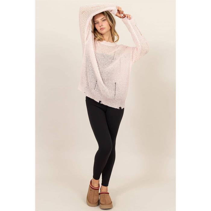 Distressed Knit Sweater