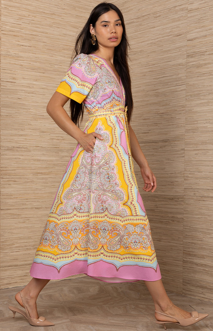 Eila Cotton Poplin Dress, color-Pink