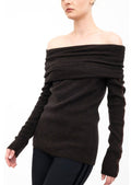 Elashiya Elaine Kim Off Shoulder Knit Top