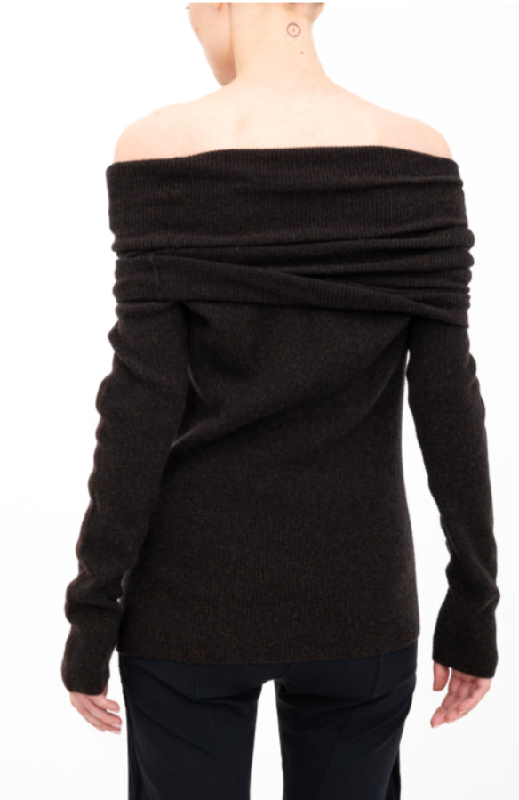 Elashiya Elaine Kim Off Shoulder Knit Top