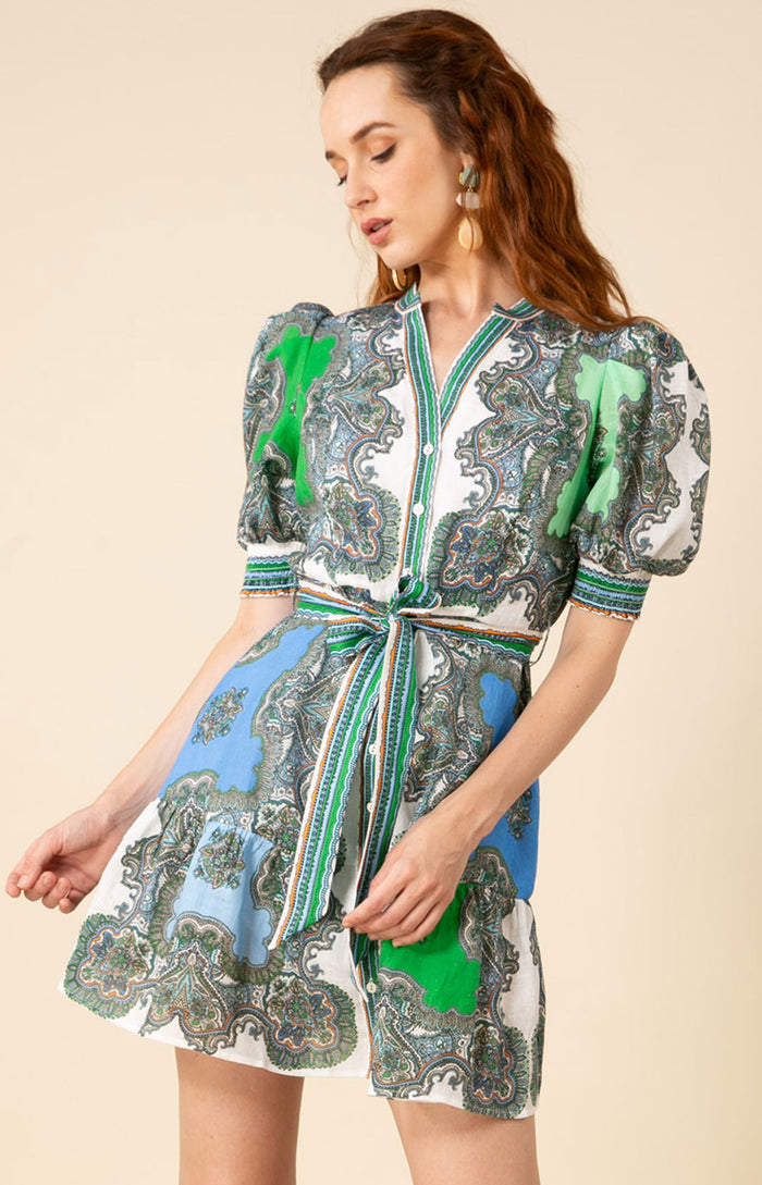 Elianna Linen Dress, color_blue