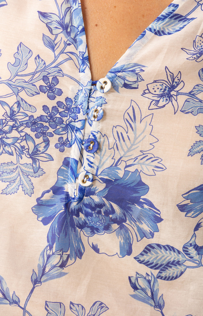 Elliot Voile Top, color-blue
