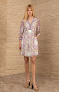 Emerie Chiffon Dress, color_ivory
