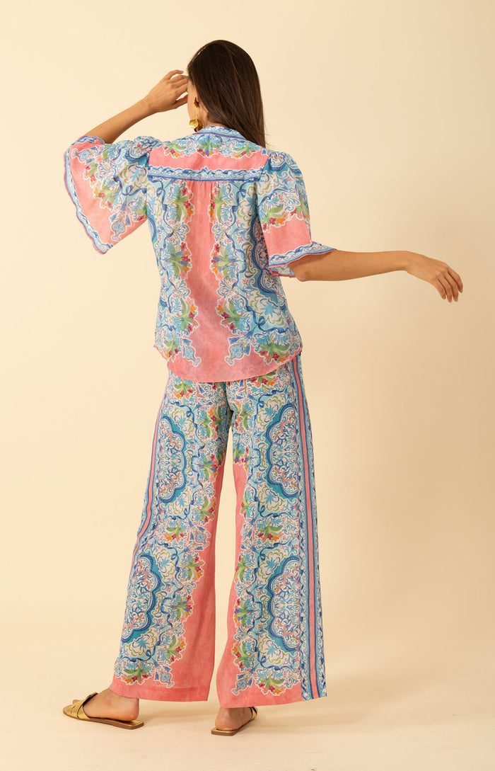Estrella Voile Cotton Top , color-pink
