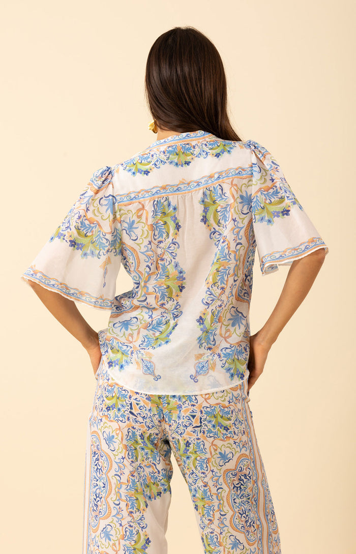 Estrella Voile Cotton Top , color-ivory