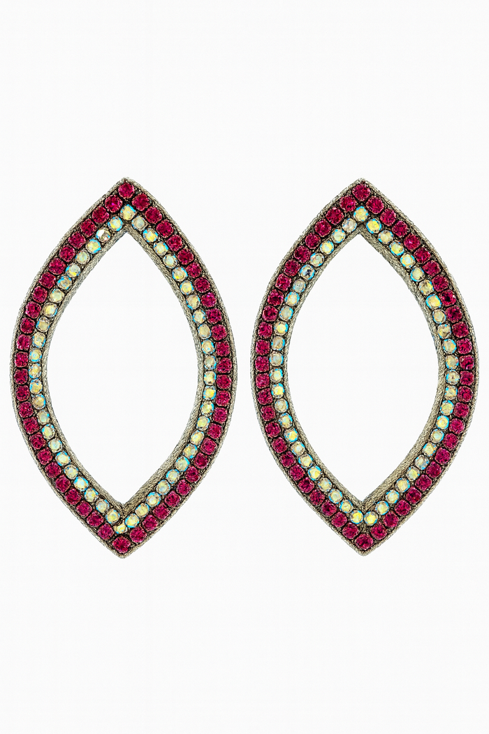 Eve Earrings - Fuchsia/Gold