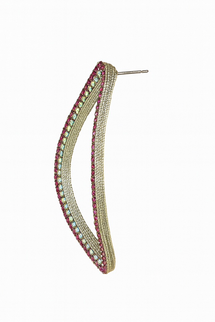 Eve Earrings - Fuchsia/Gold