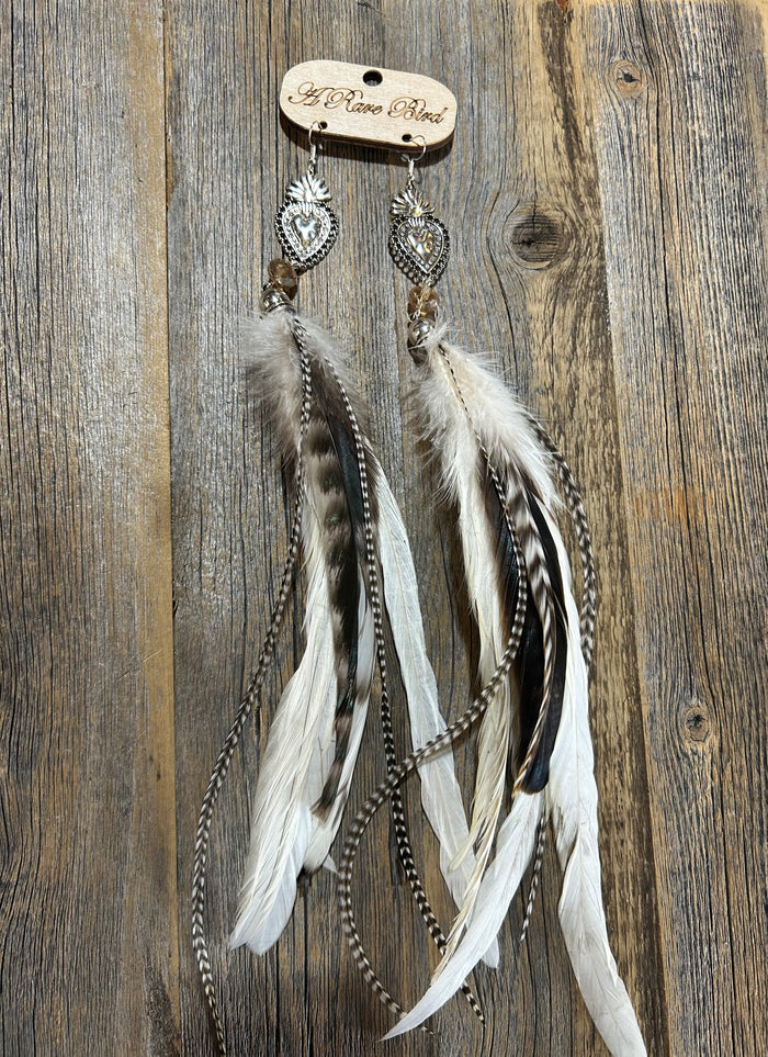 FEATHERED HEART EARRINGS