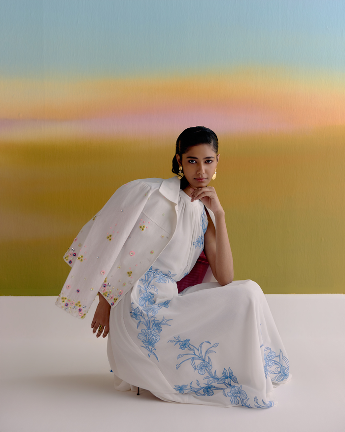 Floral Melody Hand Embroidered Jacket