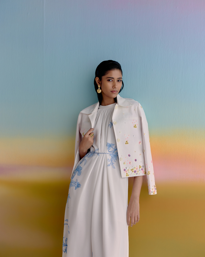 Floral Melody Hand Embroidered Jacket