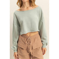 Frayed Detail Long Sleeve Crop Top