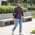 Full Sleeves Slim Fit All-Over Geometric Ethnic Fusion Print Shirt