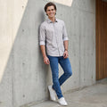 Full Sleeves Slim Fit Beige all-over Tonal Camau print Shirt