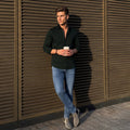 Full sleeves Slim Fit Dark Green Premium Satin Solid Shirt