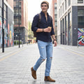 Full Sleeves Slim Fit Dark Grey Button-Down Gingham Checks Shirt