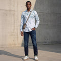 Full Sleeves Slim Fit Green All Over Digital Camou Print Knit Shirt