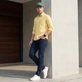 Full Sleeves Slim Fit Lemon  Dobby Structure Button-Down Solid Shirt