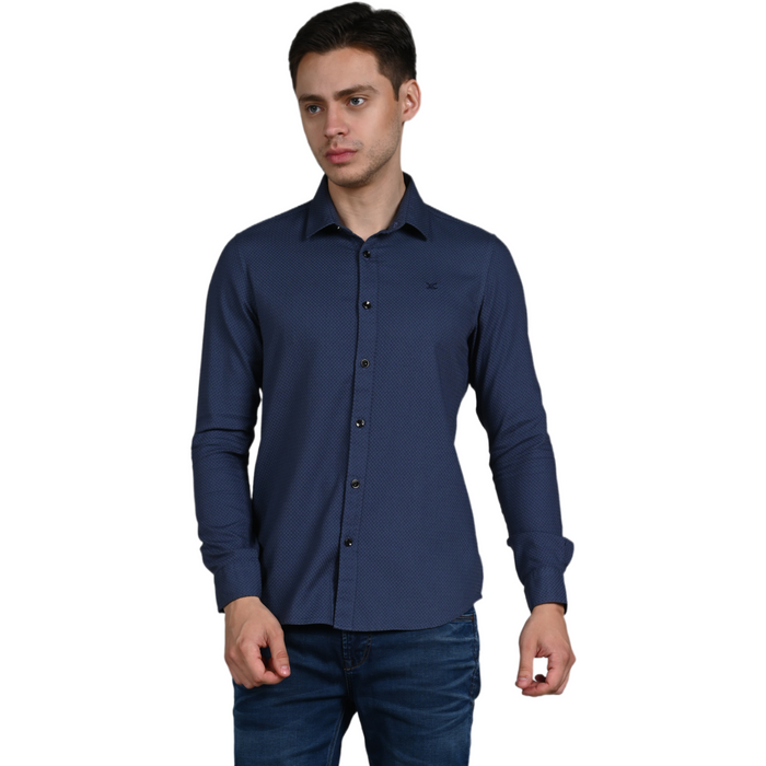 Full Sleeves Slim Fit Slate Grey Heavy Dobby Solid Shirt