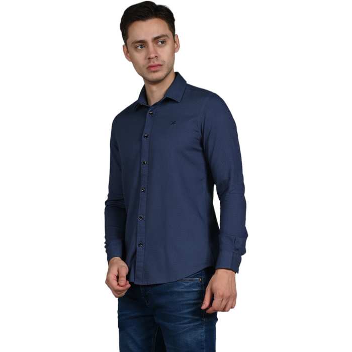 Full Sleeves Slim Fit Slate Grey Heavy Dobby Solid Shirt