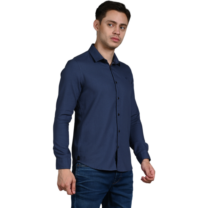 Full Sleeves Slim Fit Slate Grey Heavy Dobby Solid Shirt