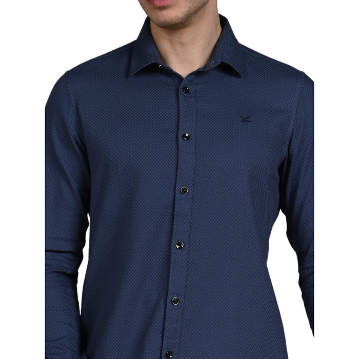 Full Sleeves Slim Fit Slate Grey Heavy Dobby Solid Shirt