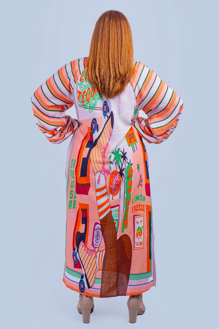 DCD DRESSES ONE SIZE Fun Time Vacation Cotton Caftan