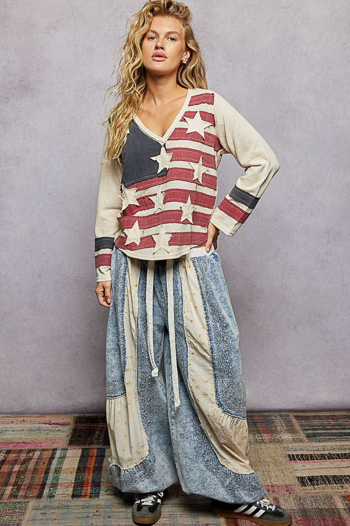 GAUZE AMERICAN SWEATER