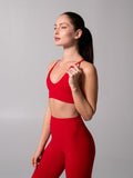 Girlfriend Reversible Sports Bra - Lipstick Red and Miami Vice