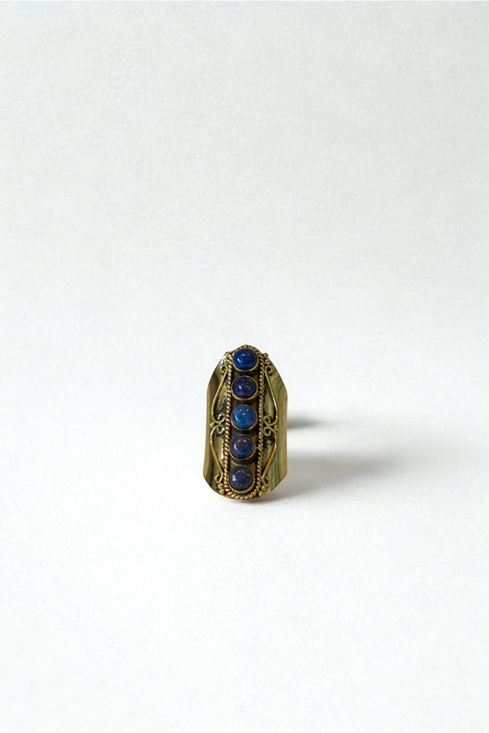 Private Label RINGS Blue Gold Blue 5 Balls Ring