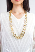 Private Label NECKLACES Gold Circle Links Long Necklace