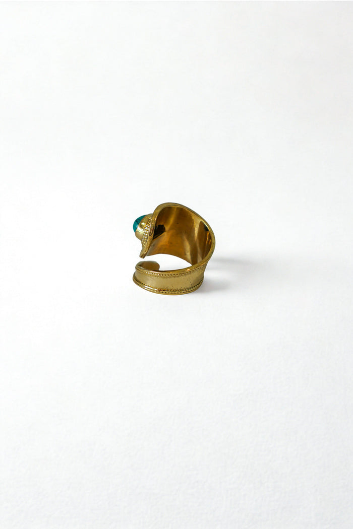 Private Label RINGS Turquoise Gold Turquoise Spiral Cone Ring