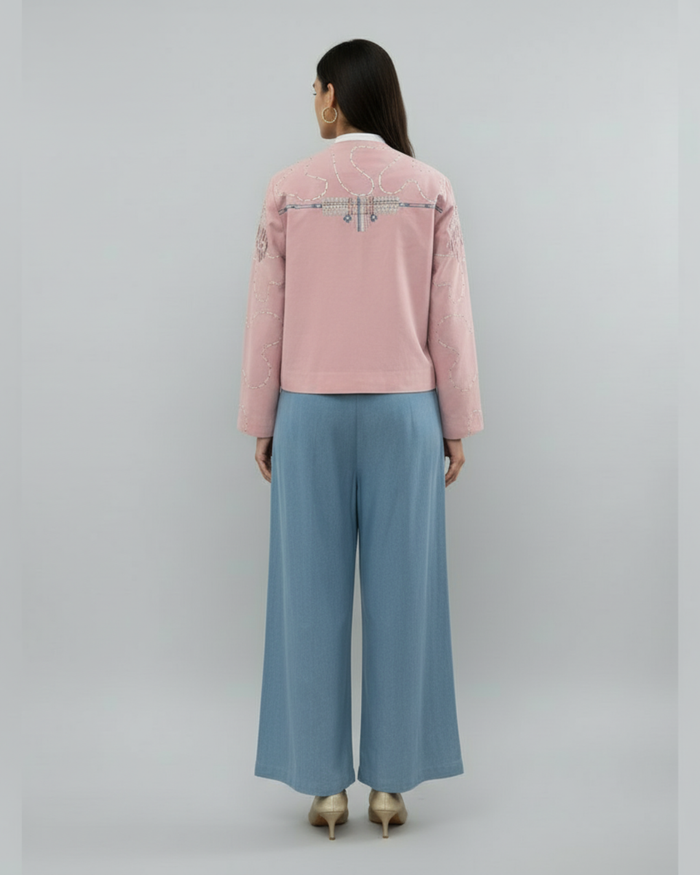 Graphic needle statement jacket