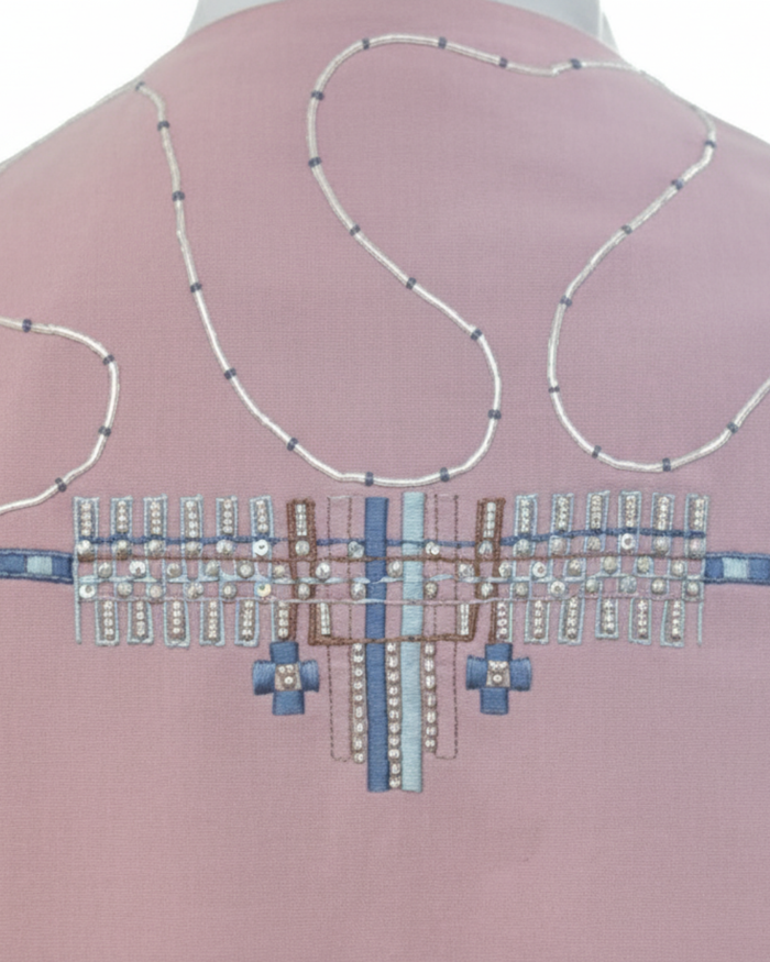 Graphic needle statement jacket