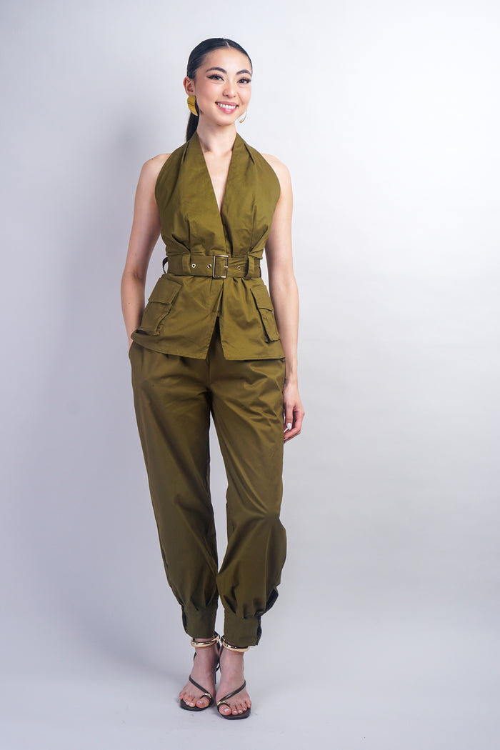 Green Cargo Snap Pants