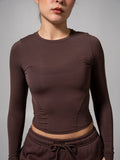 Halo Long Sleeve Baby Tee - Espresso