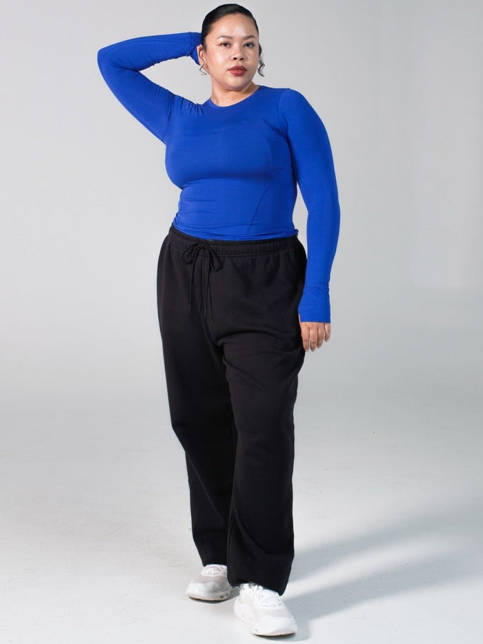Halo Long Sleeve Hip Tee - Rio Blue
