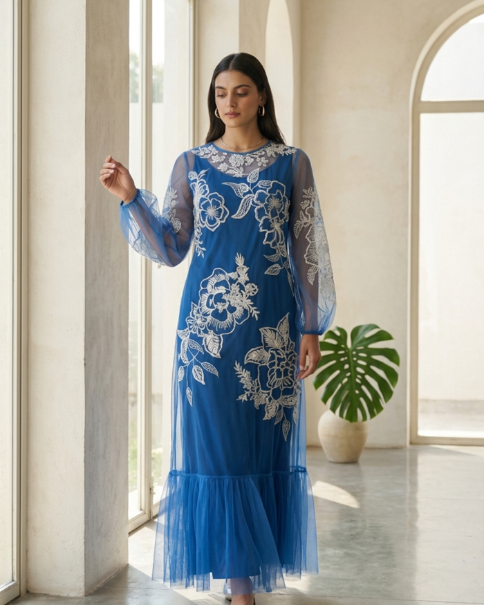 Hand crafted blue sea dress