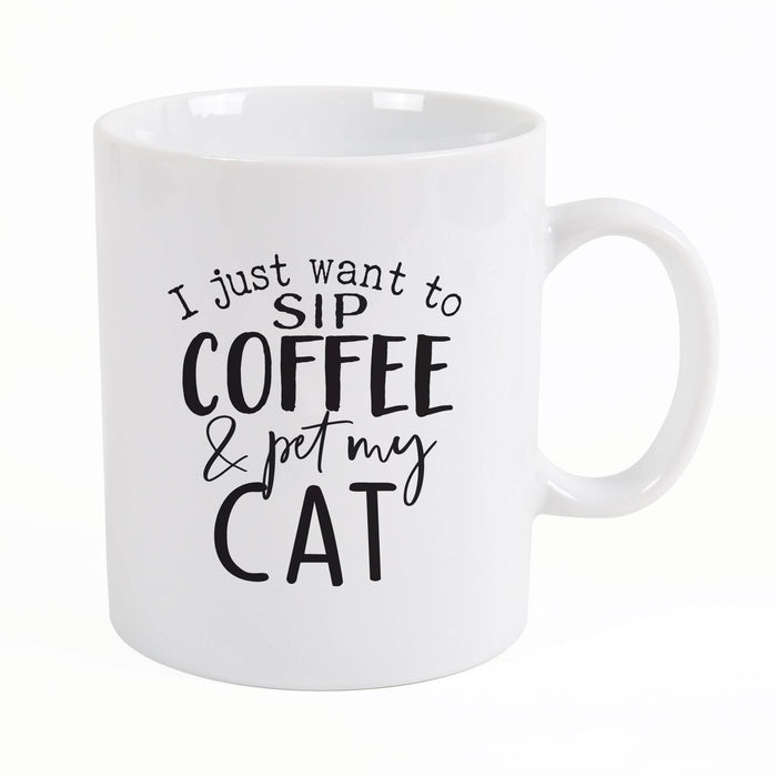 I Just Want to Sip Coffee and Pet My Cat Mug