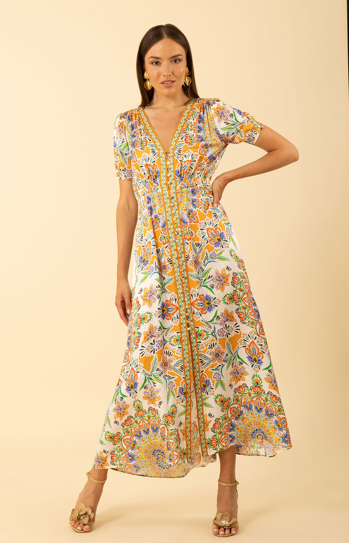 Ila Maxi Dress, color-Orange