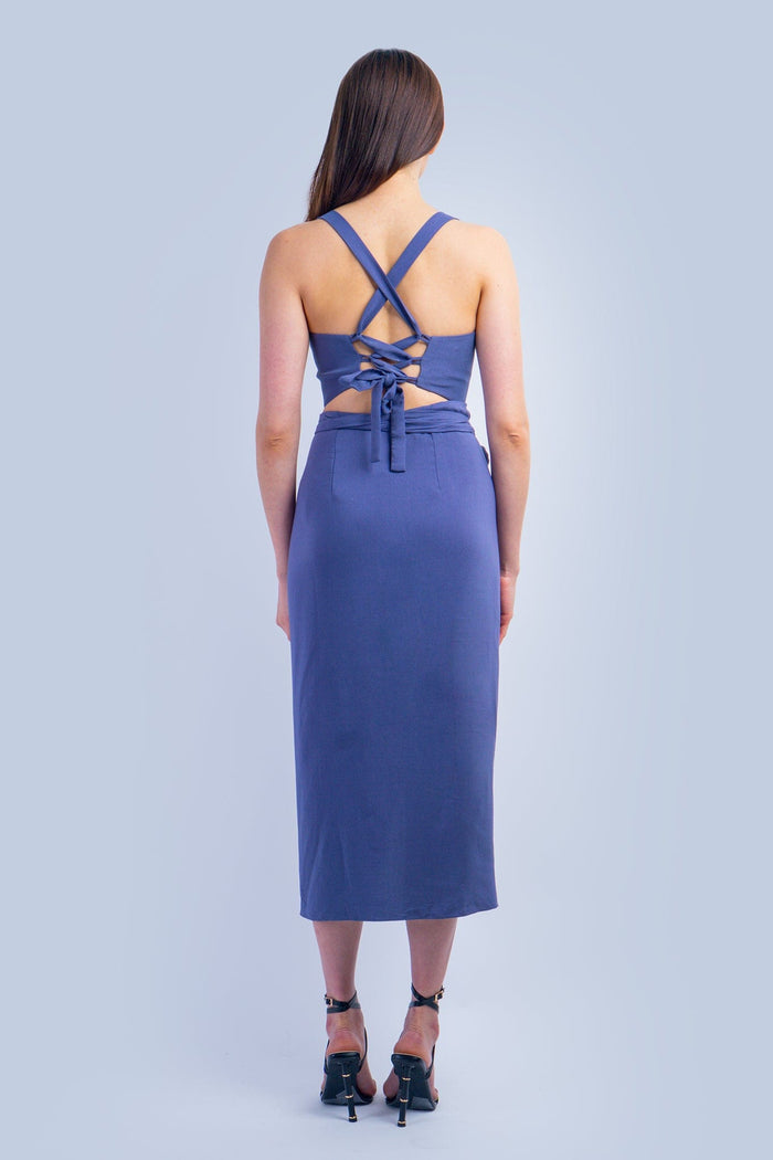 DCD DRESSES Indigo Blue Indo Wrap Skirt