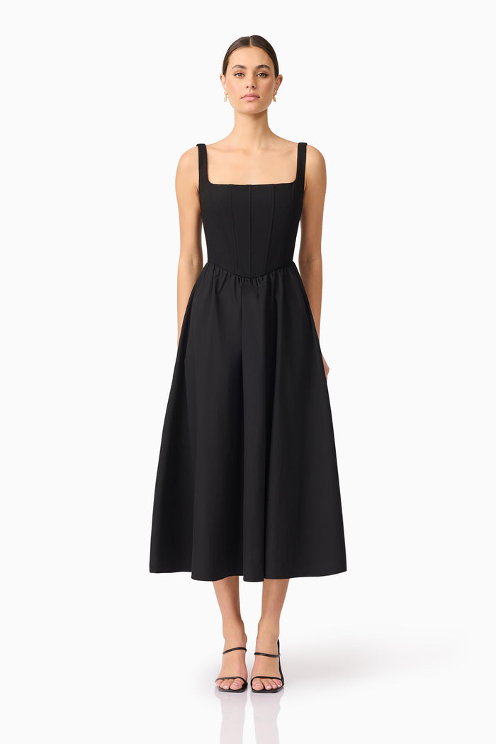 Ingrid Midi Dress Black Black - Dress - Elliatt