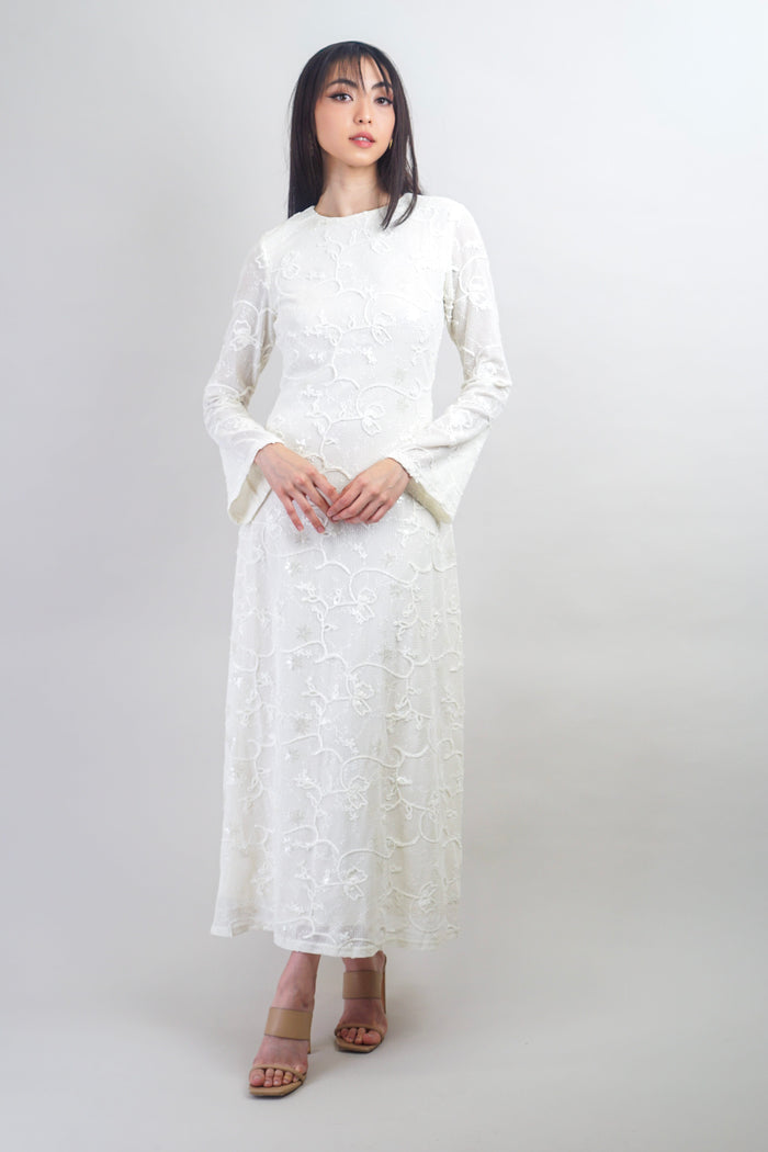 Private Label DRESSES Ivory Floral Knit Maxi Dress