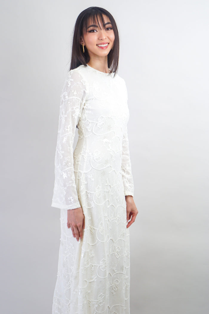 Private Label DRESSES Ivory Floral Knit Maxi Dress
