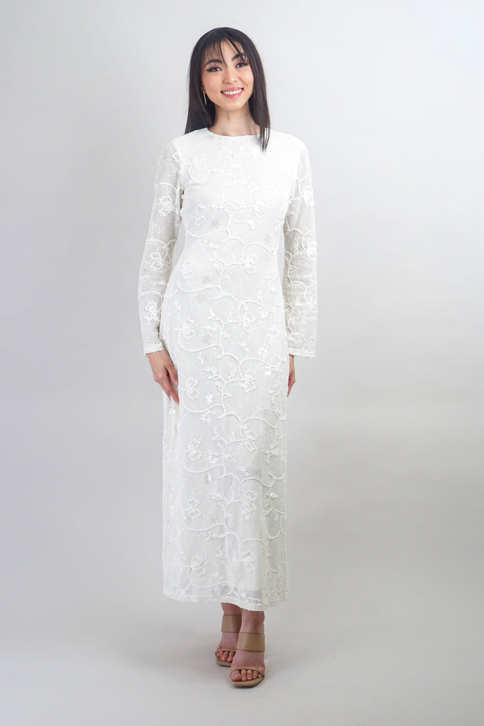 Private Label DRESSES Ivory Floral Knit Maxi Dress