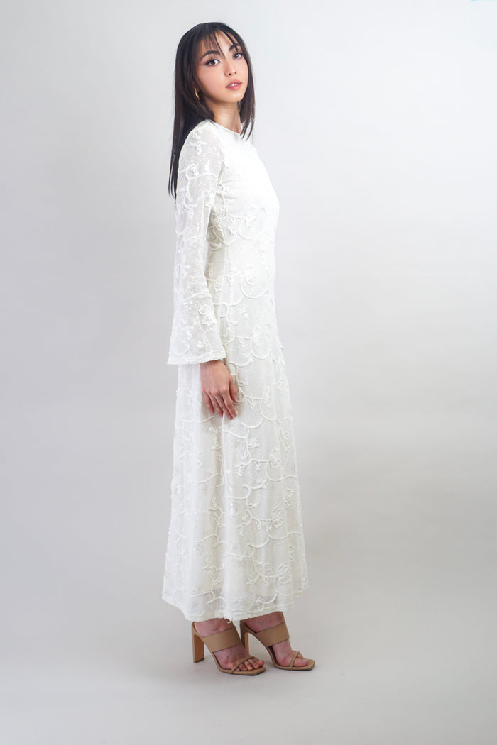 Private Label DRESSES Ivory Floral Knit Maxi Dress
